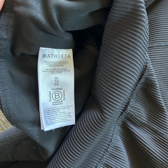 Athleta Salutation Ribbed Jogger Pants in black Size XL - Picture 9 of 16